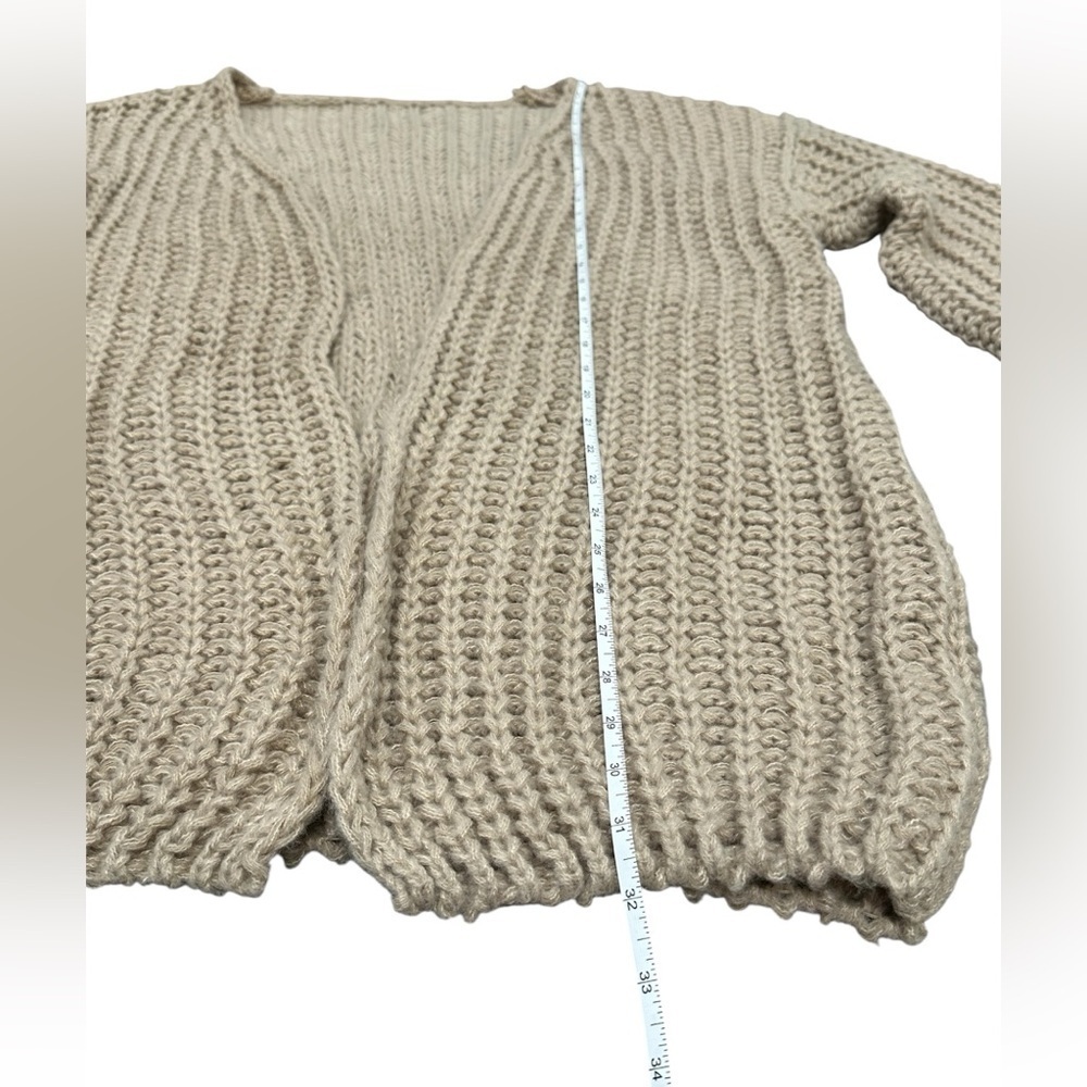 Cozy Chunky Knit Duster Cardigan – Khaki Tan – OS - Picture 7 of 9
